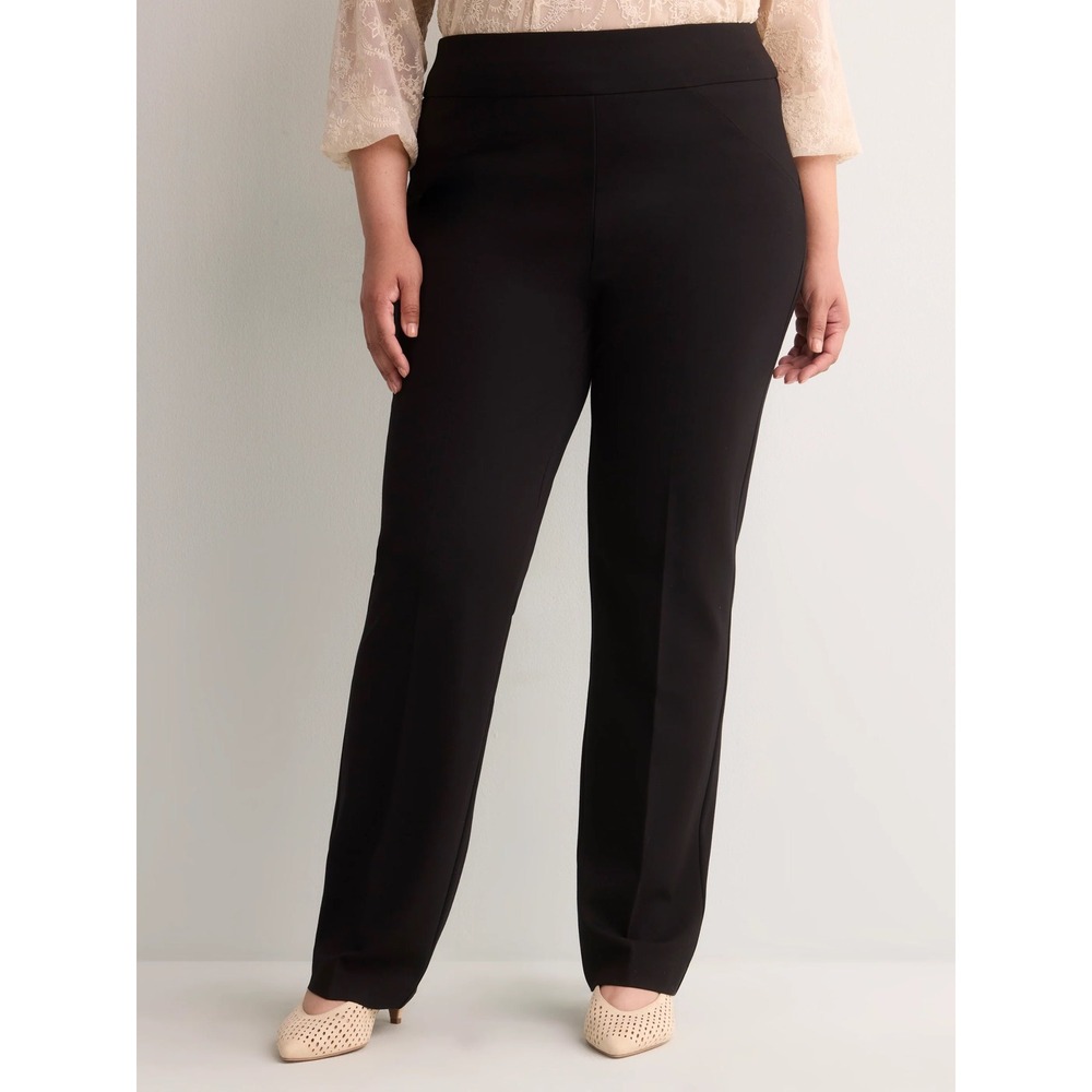 NWT Penningtons 5X Petite Black Pull On Pants Straight Leg Sculpting